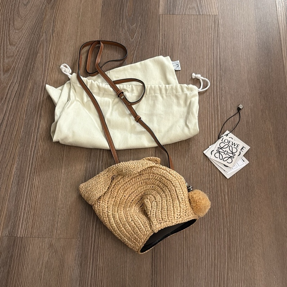 Like new Loewe Raffia Mini Bunny Crossbody Bag